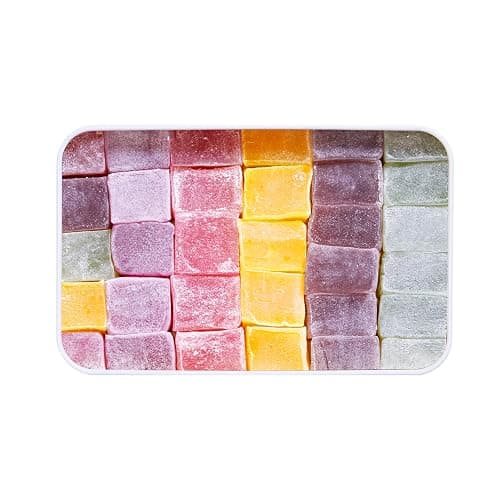 Cerez Pazari Turkish Delight Candy Gift Basket, Luxury Lokum Dessert, Gourmet Christmas Holiday Corporate Food Gifts in Elegant Tin Box, With 5 Unique Flavors, No Nuts, 13.2 oz. thumbnail 3