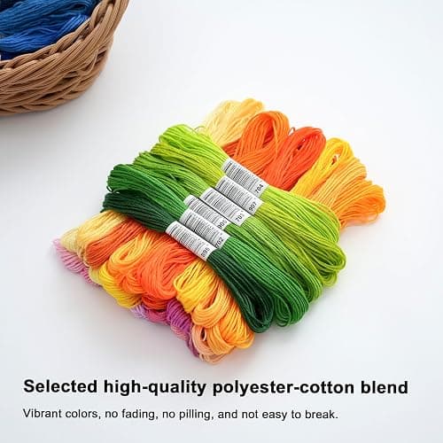 447 Colors Complete Set Embroidery Floss, Friendship Bracelet String, 8.7in 6-Strand Cross Stitch Thread Polyester Embroidery Thread thumbnail 2