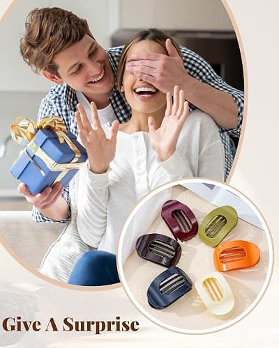 Secroma 6 PCS Flat Hair Clips for Women, French Medium Non Slip Claw Clips | Minimalist Glossy Design with Strong Grip for Thick Thin Hair, Keeps Hair Secure for Low Buns, Updos and Everyday Styling thumbnail 8