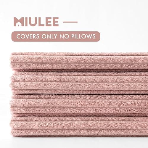 MIULEE Valentines Boho Farmhouse Throw Pillow Covers 18x18 Inch Set of 4 Mordern Nordic Cushion Covers Soft Corduroy Spring Home Decor for Couch Bed Sofa Living Room Pink thumbnail 6