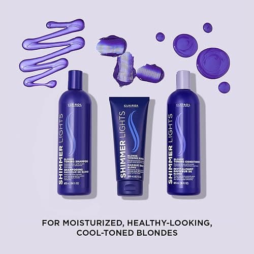 Clairol Professional Shimmer Lights Violet Toning Mask for Neutralizing Brassy Tones with Refreshing Blonde Hair Results thumbnail 6