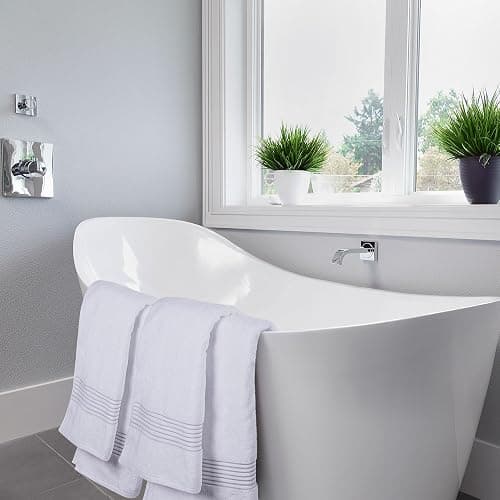Towels 12 Pack Bath Towels Set, (27 x 54 Inches) 100% Ring Spun Cotton, Quick Dry, Highly Absorbent, Soft Feel Towels, Perfect for Daily Use (White) thumbnail 2