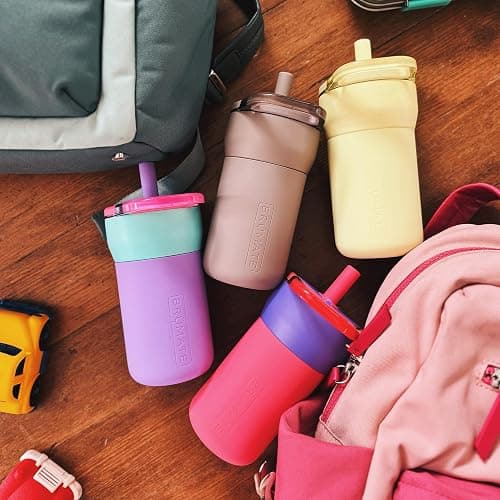 BrüMate Leap 12oz 100% Leakproof Kids Tumbler with Handle and Silicone Soft Straw | Drop Resistant Silicone Sleeve | For Kids 4+ | Insulated Stainless Steel | Cup Holder Friendly | 12oz (Aurora) thumbnail 6