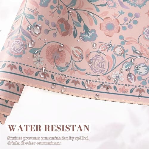iCasso Desk Mat, Large Mouse Pad,35.4x15.7in,Peach Pink | Desk Pad Mat,Anti-Slip Big Mousepad with Stitched Edges for Work Home Offive thumbnail 5