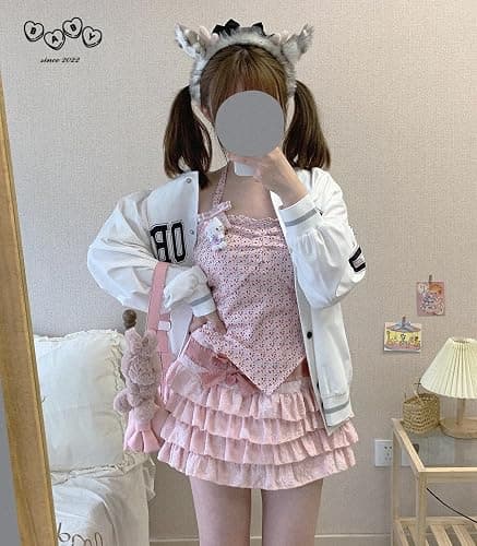 OATSBAS Elastic Waist Lolita Cake Mini Skirts for Women Girls High Waist Pleated Skirt Y2K Layered Skirt thumbnail 6