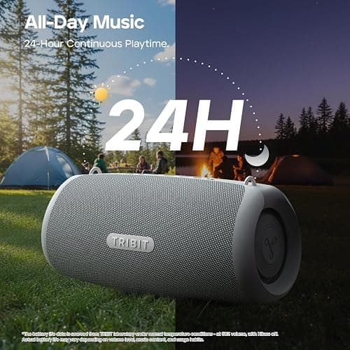 Tribit StormBox Lava Bluetooth Speaker, 80W Loud Sound, 24H Playtime, Black | IP67 Waterproof, BT5.4, XBass, Custom EQ, TWS Pairing, Portable, Wireless, Built-in Mic, Party, Home, Outdoor, Camping, Beach thumbnail 5