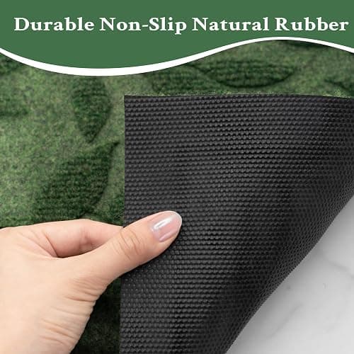VivaNest Green Leaves Outdoor Indoor Entrance Door mat, Absorbent Durable Heavy Duty Welcome Front Door Mat,Thick Natural Rubber Back,Easy Clean Entryway Mat 17x30 Inch, Low Profile thumbnail 6