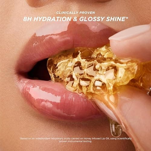 Gisou Honey Infused Hydrating Lip Oil, Nourishing Lip Moisturizer for Dry Lips, 0.27 fl oz (Fresh Honey) thumbnail 5