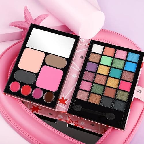 All in One Makeup Kit for Women Full Kit - 24 Eyeshadow, 4 Lipsticks, 1 Blushers, 1 Powder, 2 Eyebrow Powder, 1 Mirror, 1 Double Ended Brush, Makeup Gift Set for Teen Girls, Beginner and Professional thumbnail 6