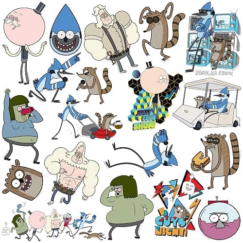 Regular Show 50ct Vinyl Large Deluxe Stickers Variety Pack - Laptop, Water Bottle, Scrapbooking, Tablet, Skateboard, Indoor/Outdoor thumbnail 4
