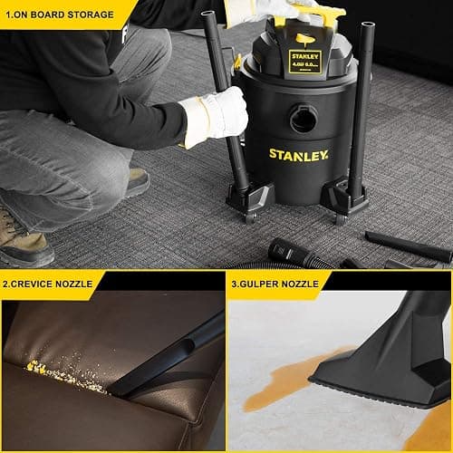 Stanley - SL18116P Wet/Dry Vacuum, 6 Gallon, 4 Horsepower Black thumbnail 8
