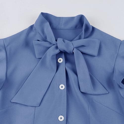 1950s Dresses for Women Vintage Rockabilly Retro Short Sleeve Tie Midi Dress Cocktail Party Evening Prom Gown thumbnail 4