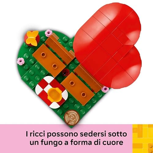 LEGO l'Appuntamento Romantico dei Ricci, Giochi Creativi per Bambini e Bambine da 8 Anni in su, con 2 Animali Giocattolo, un Fungo e una Base a Forma di Cuore, Idea Regalo di Compleanno 40711 thumbnail 5