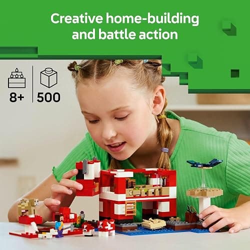 LEGO Minecraft The Mooshroom House Toy Figures and Playset - Building Minecraft Toy for Kids, Boys and Girls, Ages 8+ - with Steve and Other Figures for Pretend Play - Gift Idea for Birthdays - 21270 thumbnail 2