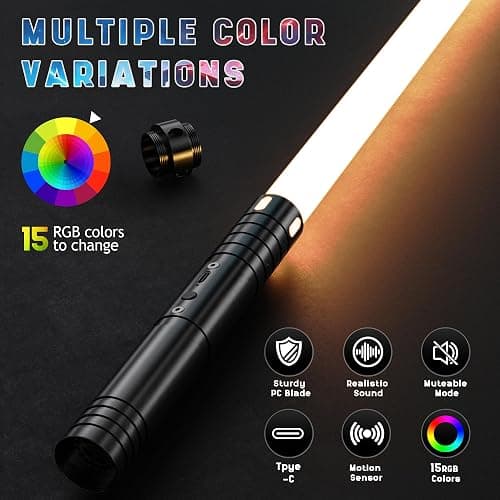 Lightsaber, Light Saber with 15 Colors, Dueling Lightsabers, 4 Modes,Detachable Light Saber for Kids & Adults, for Birthdays thumbnail 3