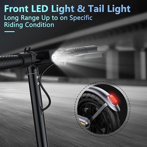 VOLPAM Electric Scooter, 350W/500W Powerful Motor, 8.5"/10" Solid Tires, 19/22Mph, 28/21/16 Miles Range, Dual Braking thumbnail 7