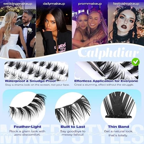 Spiky Bottom Lashes Individual Thick Volume Bottom Lash Clusters Manga Lower Eyelash Extensions 6-8MM Wispy Bottom Cluster Lashes 240pcs DIY Bottom Lash Extension at Home by calphdiar thumbnail 5