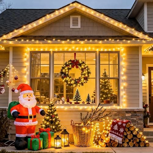 JMEXSUSS 100 LED Warm White Christmas Lights, Indoor String Light Bedroom 8 Modes Christmas Tree Lights Plug in, 33ft Connectable Fairy Twinkle Light Outdoor for Home Garden Xmas Tree Decor thumbnail 6