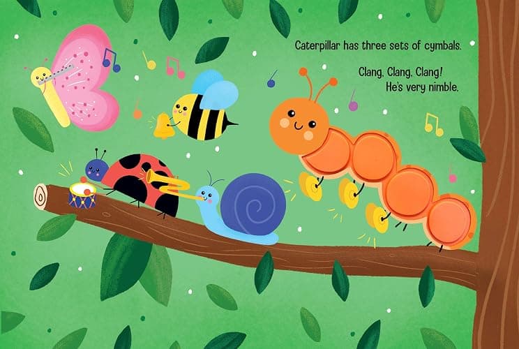 Butterfly's Marching Band - Silicone Touch and Feel Board Book - Sensory Board Book thumbnail 6