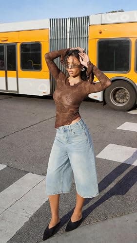EMMIOL Machine Wash Y2K Jorts Women Wide Leg Baggy Long Jean Shorts Loose Fit Grunge Bermuda Denim Shorts thumbnail 3