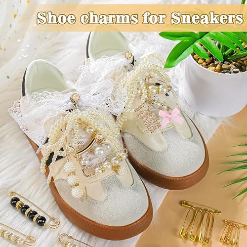 72 Pcs Sneaker Charms, Shoelace Charms For Sneakers, Pearl Rhinestone Brooches And Pins For Women, Shoe Jewelry Charms For Socks Laces Sneakers , Safety Pins Buttons For Sock Clothes Decor Accessories thumbnail 2