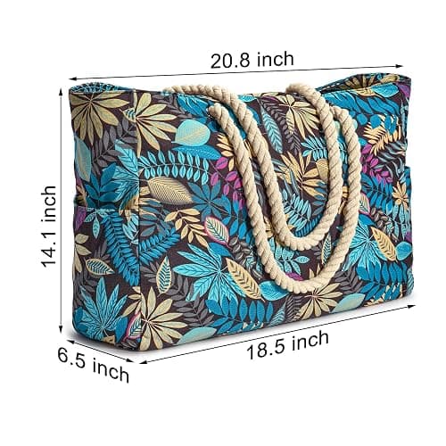 Becokan Beach Bags for Women Large Waterproof Beach Tote Bag Zipper Beach Bags Waterproof Sandproof Swim Pool Bag Large Tote thumbnail 6