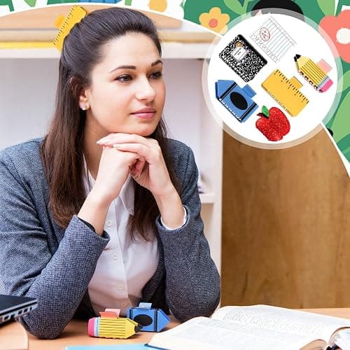 Yuxung 6 Pcs Teacher Gifts Teacher Hair Clips Pencil Claw Clips Back to School Gift Cute Apple Hair Clip Teachers Appreciation Gift for Women thumbnail 5