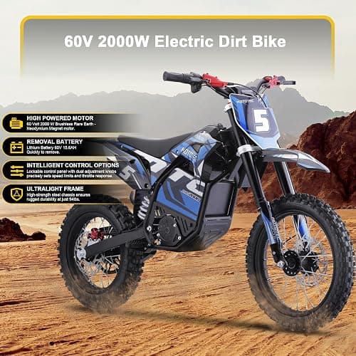 MotoTec 60v Pro Electric Dirt Bike 2000w Lithium thumbnail 5