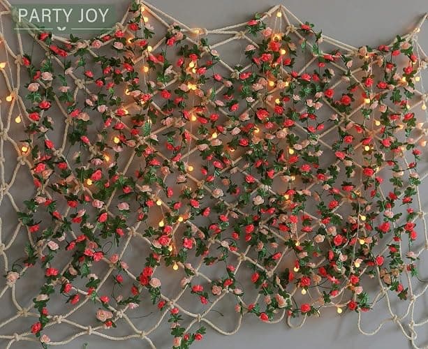 8pcs 65.6Ft Flower Garland,PARTY JOY Fake Rose Vine Artificial Flowers Hanging Rose Ivy Garland for Room Wall Decor Hanging Baskets Wedding Arch Garden Background Decor (Pink-8PCS) thumbnail 5