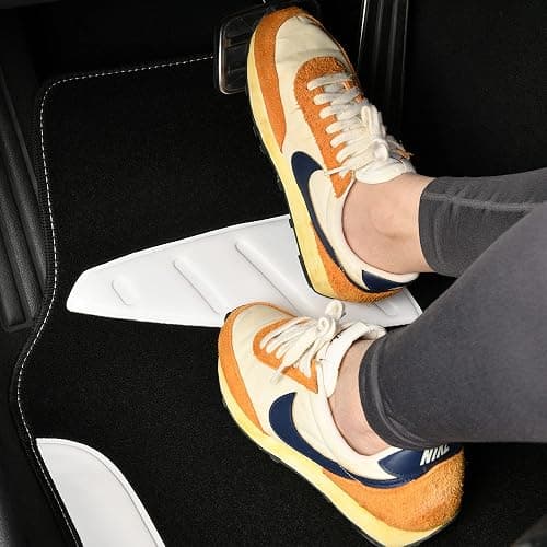 CAR PASS Waterproof Universal Fit Car Floor Mats, Car Mats Fit for SUV,Vans,sedans, Trucks,Set of 4pcs Car Carpet with Driver Heel Pad (White) thumbnail 4