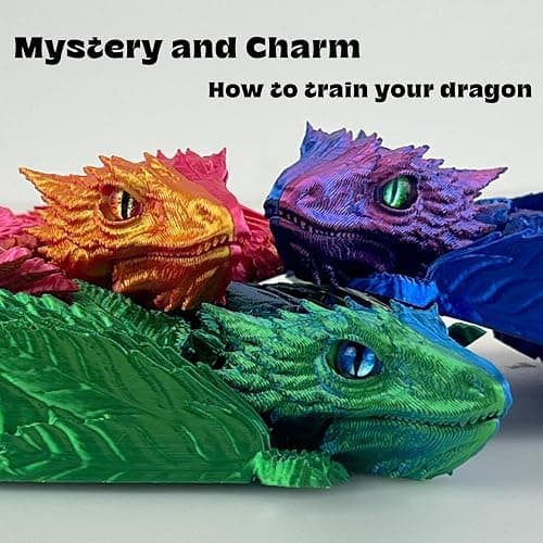 SGYYSG Feathered Wyvern Dragon,3D Printed Dragon, Articulated Dragon with Wings, 3D Printed Toys, Desktop Pet - Indulge in The Enchanting Realm of Dragons (Rainbow Noctilucent) thumbnail 6