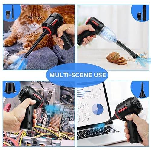 Meudeen Air Duster - Computer Vacuum Cleaner - for Keyboard Cleaning- Cordless Canned Air- Powerful - Energy-Efficient(Air-01) - Black thumbnail 5