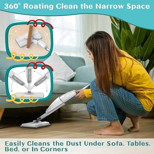 Toddler Mop that Really Works - Kids Spray Mop - Mini Size Cleaning Toy Set, Interactive Pretend Play Montessori Toys Gift for Toddlers Boys Girls Ages 3-6 thumbnail 5