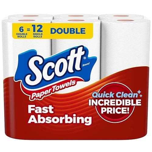 Scott Paper Towels, Choose-A-Sheet, 6 Double Rolls = 12 Regular Rolls (108 Sheets Per Roll) - Image 1