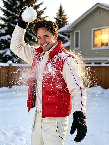 Zukela Solid Mens Puffer Vest Stand Collar Sleeveless Jacket M to 3XL | For 80s party,Lightweight but warm,Full Zip Up Stand Collar,Puffy outerwear,Water resistant,Winter zipper quilted,Multicolor thumbnail 3