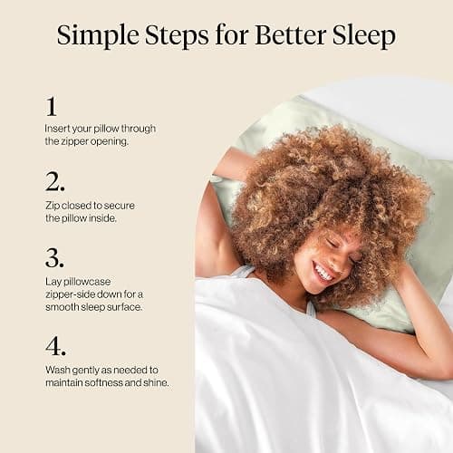 Kitsch Satin Pillowcase with Zipper for Hair & Skin - Softer Than Silk Pillow Cases, Smooth Cooling Satin Pillow Case, Wrinkle-Free, Machine Washable - Pillow Cases Standard Size (19x26) - Sage thumbnail 7