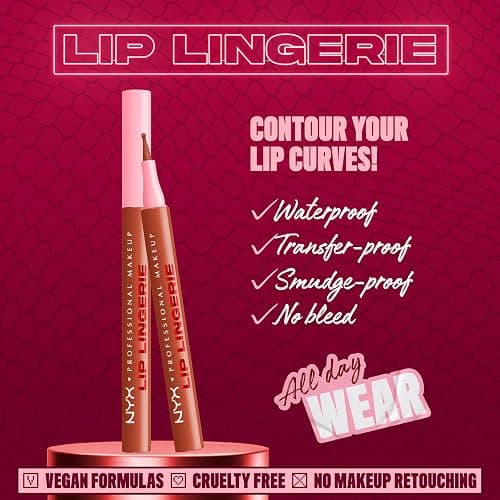 NYX PROFESSIONAL MAKEUP Lip Lingerie Liner Stain, Seamless Make Up with All-Day Color, Waterproof Lip Stain Finish - Naughty Nude (Warm Nude) thumbnail 2