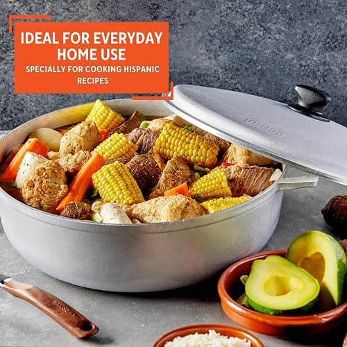 IMUSA 7.5 Quart Traditional Natural Made in Colombia Caldero with Lid for Cooking and Serving,Silver thumbnail 9