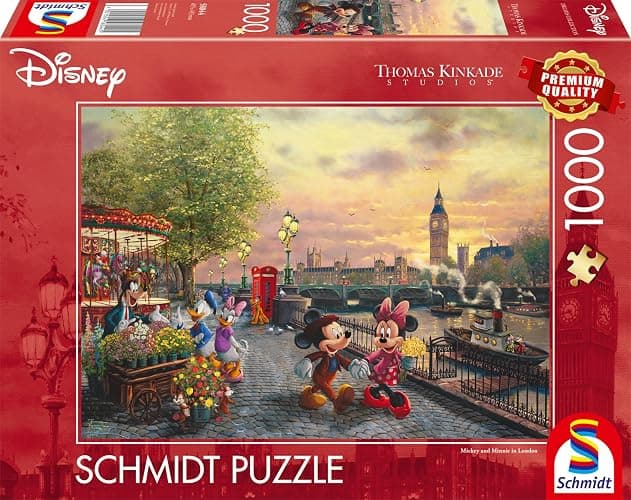 Schmidt Spiele 58044 Thomas Kinkade, Disney, Topolino e Minnie di Londra, Puzzle da 1000 Pezzi - Image 1