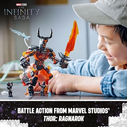 LEGO Marvel Thor vs. Surtur Construction Figure, Buildable Thor Super Hero Toy for Kids, Marvel Action Figure Playset with 3 Minifigures, Marvel Gift for Boys and Girls Ages 8 and Up, 76289 thumbnail 2