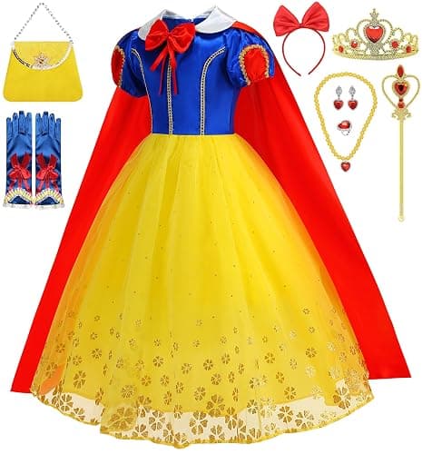 SYoimy Princess Costume Dress for Girls Princess Dress Up Costume Birthday Party Halloween Cosplay with Accessories - Image 1