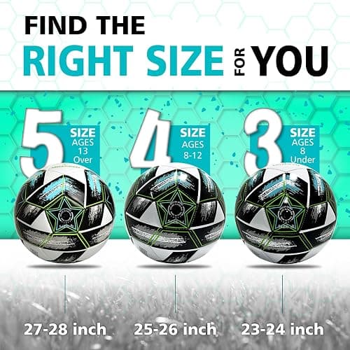 MGZFEZN Soccer Ball Size 5&Size 3 for Youth and Adults,Indoor Training Practice Soccer Ball,Gift Idea for Kid with 1 Pump 1 Net Bag and 2 Needle thumbnail 4