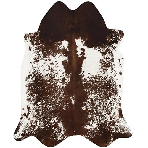 BENRON Cowhide Rug 3x4ft Area Rug Ultra-Thin Cow Hide Rug Non Slip Cow Print Rugs for Bedroom Table Topper Wall Decor Cute Animal Rug Western Faux Leather Carpets,Coffee - Image 1