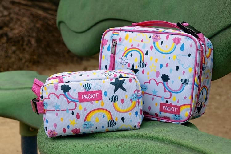 PackIt Freezable Snack Box, Rainbow Sky | Built-in ice packs, EcoFreeze+ Technology, Mini cooler, Office snacks, Small lunches, Buckle handle, Collapsible, Reusable thumbnail 8