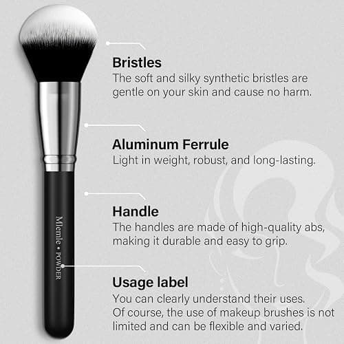 Makeup Brushes Set, Mlemle Professional 25 Pcs Makeup Kit, Include Foundation Powder Blush Concealers Eye shadows 21 Pcs Makeup Brushes and 2 Powder Puff, 2 Makeup Sponge(B01-Black) thumbnail 2