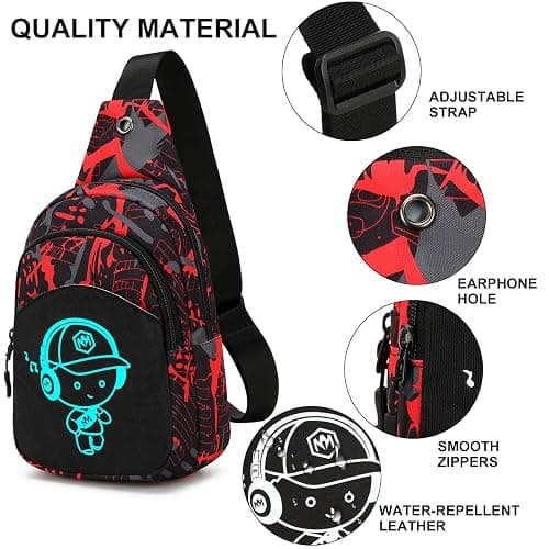Bluboon Small Sling Bag Crossbody Bags Camouflage Fanny Packs Chest Bag Travel Chest Gifts for Boys thumbnail 3
