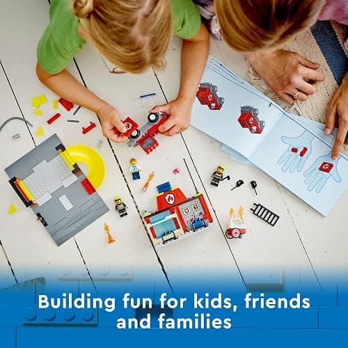 Lego City Fire Station and Fire Engine 60375, Pretend Play Fire Station with Firefighter Minifigures, Educational Vehicle Toys for Kids Boys Girls Age 4+ thumbnail 4