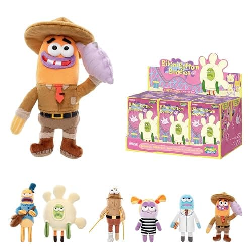 POP MART Residents of Bikini Bottom-Whimsical Plush Part2, Blind Box Keychain – Plush Pendant, Bag Charm, Collectible Holiday Birthday Gift, Whole Set - Image 1