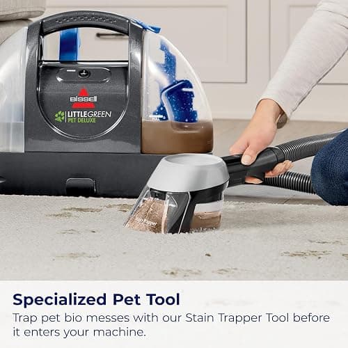 Bissell Little Green Pet Deluxe Portable Carpet Cleaner and Car/Auto Detailer, 3353, Gray/Blue thumbnail 7