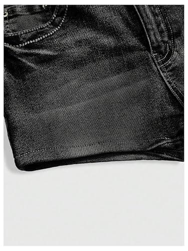 Milumia Women's Y2k Rhinestone Decor Denim Shorts Punk Skinny Mini Shorts with Pocket thumbnail 4